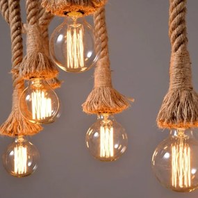 Stropné svietidlo 2 ROPES - kov / lano