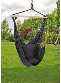 Čierne polstrované závesné záhradné kreslo Tobago – Garden Pleasure