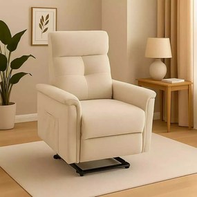 LuxuryForm DESIGN TV kreslo PEGAS s elektrickým polohovaním, masážou a výklopom - béžové