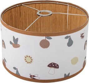 Biele/hnedé detské tienidlo s textilným tienidlom ø 34 cm Agnes – Bloomingville Mini