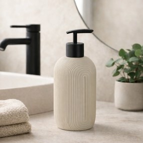 Dávkovač mydla Elya, béžová/s čiernymi prvkami, 400 ml