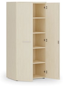 Kancelárska policová skriňa PRIMO WOOD s dverami, 1781 x 800 x 500 mm, breza
