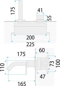 Rea Argon, umývadlová batéria pod omietku + montážny systém BOX, zlatá lesklá, REA-B7809