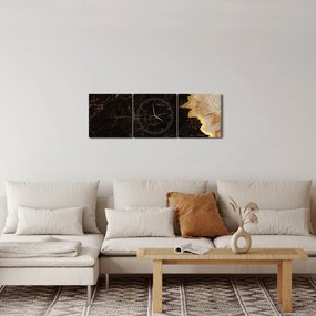 Obraz - Mramor (s hodinami) (90x30 cm)