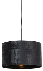 Moderné závesné svietidlo čierne s tienidlom čierne 35 cm - Combi