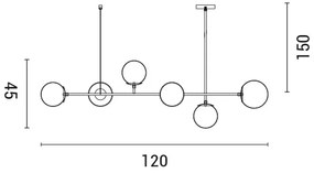 Luster na lanku 6xE27/10W/230V zlatá