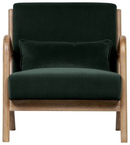 Tmavozelené zamatové kreslo WOOOD Mark