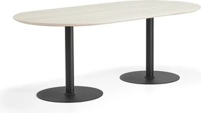 Stôl METRIC, ovál, 2000x1000x720 mm, čierna/jaseň