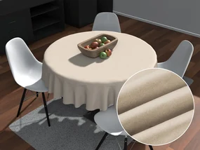 Biante Okrúhly obrus/imitácia brúsenej kože Alcantara ALC-007 Krémovo béžový Ø 100 cm