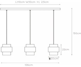 Lucide 45497/03/02 - Luster na lanku FIRMIN 3xE27/40W/230V zlatá