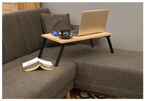 Stolík do postele GUSTO 24,5x60 cm béžová/čierna