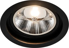 Okrúhly zapustený reflektor čierny nastaviteľný - Chuck 111