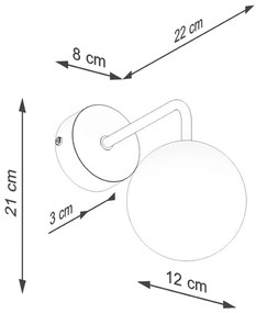 Čierno-biele nástenné svietidlo Beam – Nice Lamps