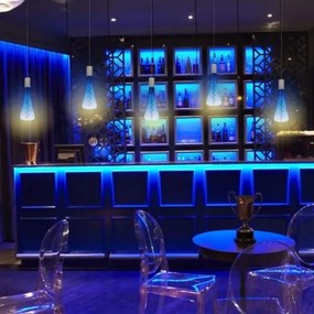 LED Žiarovka FILAMENT SHAPE T110 E27/5W/230V 1800K modrá