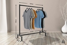 Stojan na oblečenie Melva 120x38x120 - Čierna