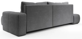 Rozkladacia rohová čalúnená sedacia súprava s úložným priestorom do tvaru L ALMADA pravá šedá