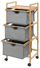 Sivo-hnedý bambusový kúpeľňový regál 44x96 cm Bahari - Wenko