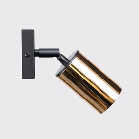 Sollux SL.1382 - Nástenné bodové svietidlo WINX 1xGU10/10W/230V čierna/zlatá