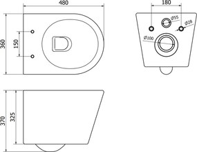 Mexen Rico, závesné WC Rimless s WC doskou slim, duroplast, zelená matná, 30724048