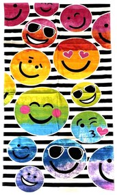 Plážová osuška FUNNY SMILEYS 70x140 cm