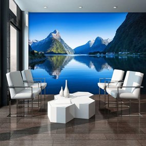 Fototapeta - Hory a jazero - Nový Zéland (254x184 cm)