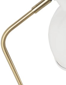 Retro stolná lampa biela s bronzom - Milou