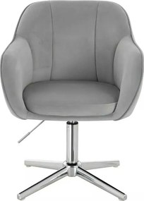 LuxuryForm DESIGN Stolička AVOLA VELUR na striebornom kríži - svetlo šedá