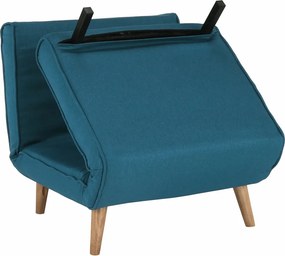 KONDELA Farido rozkladacie kreslo tyrkysová / dub