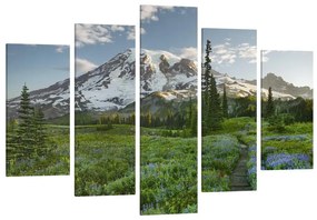 Manufakturer -  Päťdielny obraz Horská cesta s výhľadom na hory
