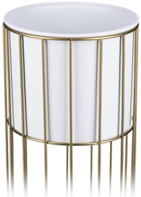 KOVOVÝ KVETINÁČ SO STOJANOM GLAM 55X20 CM BIELA/ZLATÁ