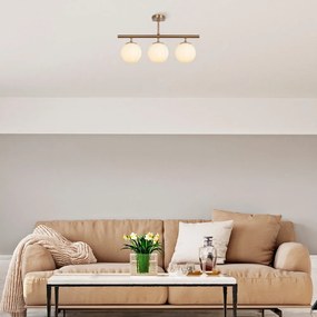 Závesné svietidlo v bronzovej farbe so skleneným tienidlom Atmaca – Opviq lights