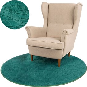 Okrúhly koberec 3D Rabbit v smaragdovej farbe – luxusný vlas Rozmer: 200 cm