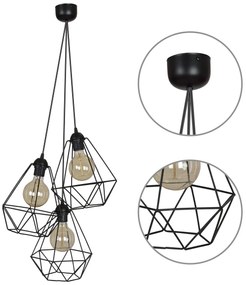 Závesné svietidlo Fusion, 3x drôtené tienidlo (výber z 2 farieb), l