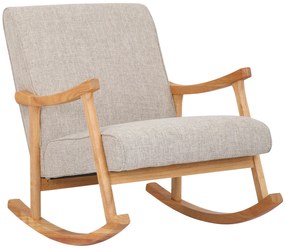 Design-Shop Hojdacie kreslo stolička Morelia - látka, drevené nohy natura - Krémová