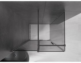 Mexen Velar, sprchový kút s posuvnými dverami 100 x 90 cm, 8mm šedé sklo, brúsený grafit, 871-100-090-41-95