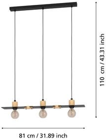Eglo 43752 - Luster na lanku BRAMERTON 3xE27/40W/230V