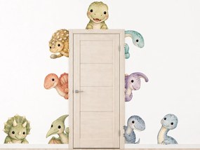 Dinosaury pri dverách nálepky na stenu do detskej izby list 38 x 46 cm