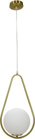 Závesný luster Glamy 46 cm biely/zlatý