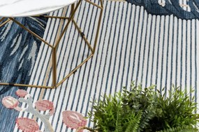 Dywany Łuszczów, Kusový koberec Botanic 65240 Flamingo navy – na von aj na doma, 117x170, modrá, chodba / predsieň