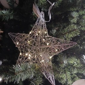 DECOLED Vánoční kovová dekorace, hvězda, průměr 30 cm s 20 LED světly