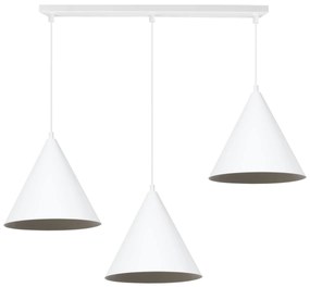 Závesné svietidlo Soho, 3x biele kovové tienidlo, (fi 25cm)