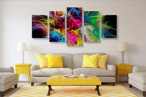 5-dielny obraz abstraktný farebný chaos - 200x100