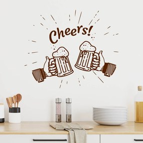 Veselá Stena Samolepka Cheers Farba: hnědá, Veľkosť: 100 x 84 cm
