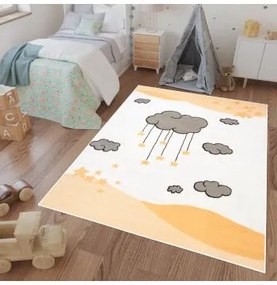 Oranžový koberec pre deti s obrázkom