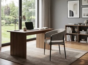 Jedálenská stolička AKITA s čiernymi nohami, sivá