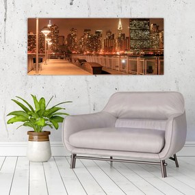 Obraz - Nočné mesto (120x50 cm)