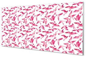 Nástenný panel  ružové vtáky 100x50 cm