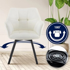 Jedálenská stolička Jordi zamat - krémová