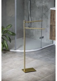 GEDY TR3188 Trilly stojan s držiakom uterákov, hranatý, zlato mat