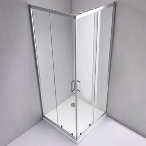 BPS-koupelny Štvorcový sprchový kút HYD-SK93B 90x90 chróm/transparent + vanička HYD-SSV-SXL02B biela